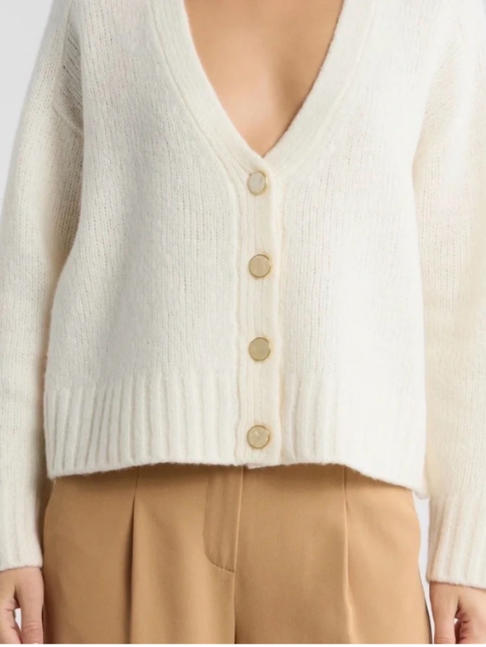 10 Crosby Derek Lam Cream Cardigan Sweater Women's Size S/P Wool Blend (T)